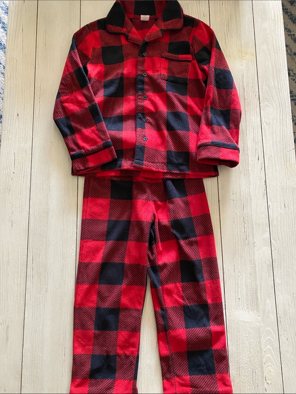 GAP Red and Black Buffalo Plaid Fleece Pajama Set